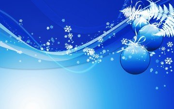 новый год, шары, снежинки, синий