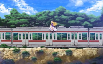 скорость, поезд, yakumo_yukari, вагоны, одна