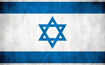 белый, голубой, флаг, израиль, звезда давида