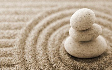 камни, песок, минимализм, дзен
