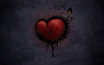 мрак, грибы, сердце