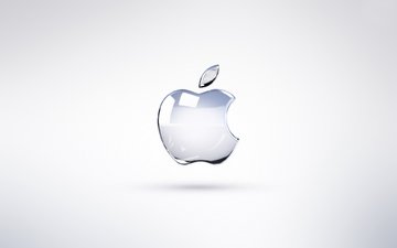logo, bright apple, apple, glas