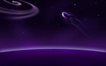 звезды, планеты, пурпурный, космическиq кораблm
