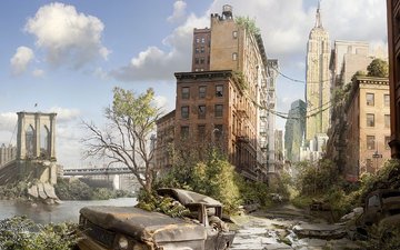 город, нью-йорк, разрушения