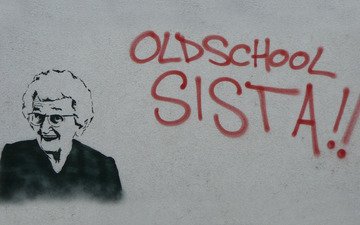 граффити, old school sista, бабулька