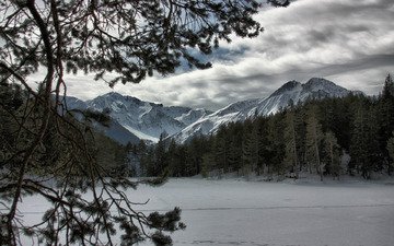 горы, снег, природа, зима, пейзажи