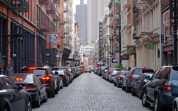 улица, машины, здания, mercer street, soho, new york city