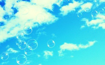 небо, мыльные пузыри, фри