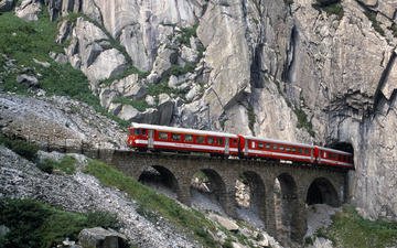 горы, железная дорога, швейцария