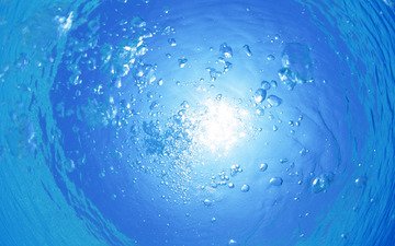 вода, океан, подводный мир, пузыри с кислородом, валлпапер