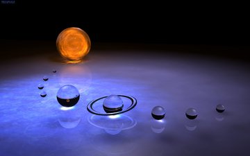 солнечная система, шарики, кольцо
