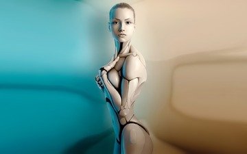 девушка, робот, механизм, тело