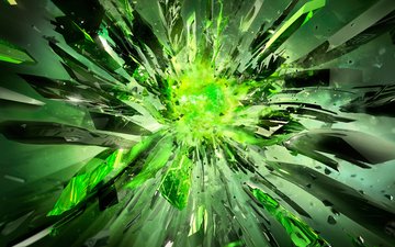 мощь, кристалы, нвидия, разбитые, зеленый цвет