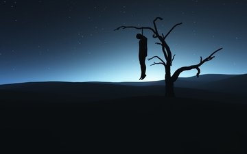 небо, дерево, человек, ситуации, самоубийство