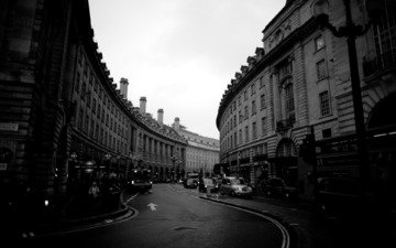 дорога, обои, фото, фон, лондон, город, чёрно-белое, дома, улица, здания