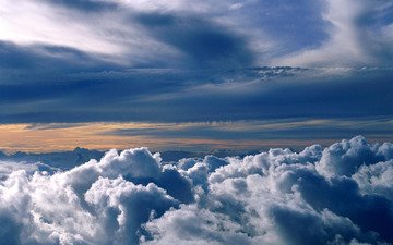 небо, облака, природа, атмосфера, высота