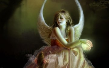 девушка, крылья, ангел, эльф, sue marino - the reading