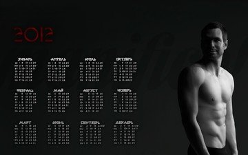 мужчина, торс, календарь, 2012 год