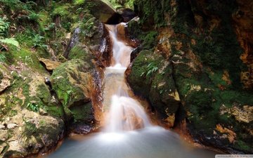 вода, скалы, природа, пейзаж, ручей, водопад, поток