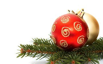 шары, украшения, рождество, крупный план, новогодние украшения