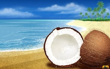 море, пляж, реклама, кокос, баунти, райский остров