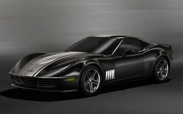 черный, концепт, corvette 3r, шевроле