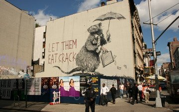 люди, город, banksy, крыса, графитти, уличное искусство