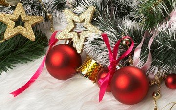 новый год, елка, шары, украшения, зима, новогодние, звезда, праздники, лента, барабан, бантик, мишура