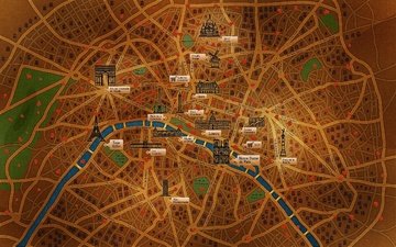 карта, париж, географическая карта