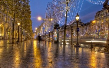 фонари, париж, улица, франция
