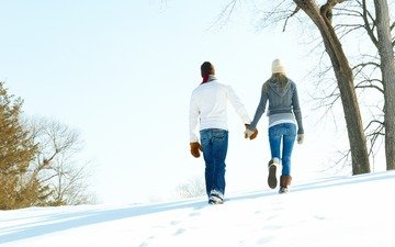снег, зима, девушка, парень, любовь, отношения, теплота, winter love, варежки