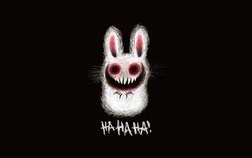 рисунок, зубы, заяц, смех, зловещий заяц