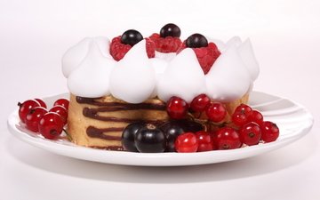 крем для торта, еда, ягоды, сладкое, десерт, пирожное, щоколад