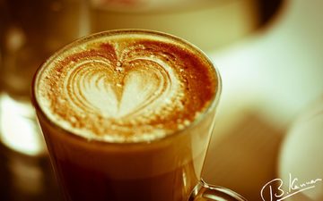 кофе, сердце, чашка