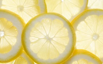 свет, желтый, фрукты, лимон, дольки, цитрусы