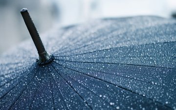 макро, капли, дождь, зонт, зонтик