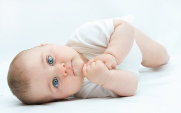дети, ребенок, голубые глаза, младенец, новорожденный