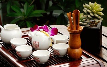 иероглифы, чай, чаепитие, чайник, восток, чашки, аромат, чайная церемония