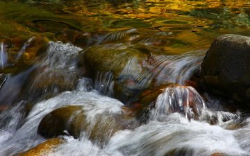 вода, камни, ручей, поток