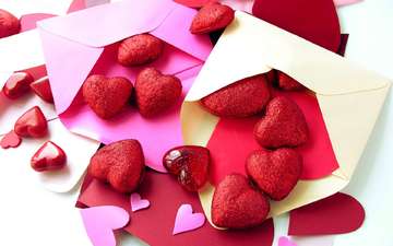 сердце, любовь, письмо, праздник, сердечки, буква, день святого валентина, 14 февраля, конверты, влюбленная, сердечка