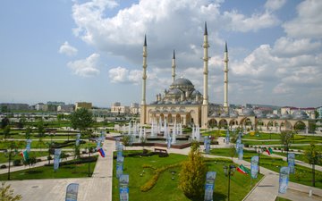 облака, россия, мечеть, чечня, мечеть «сердце чечни» имени ахмата кадырова, чеченская республика