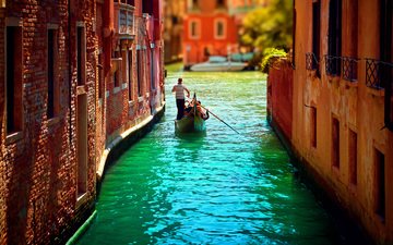 вода, венеция, канал, улица, италия, italiya veneciya lodka chelovek, гандола