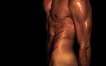 мужчина, пресс, мускулы, мышцы