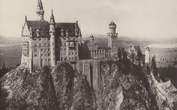 замок, германия, старое фото, бавария, замок нойшванштайн