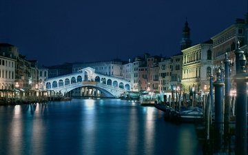 мост, венеция, канал, италия, архитектура
