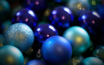 новый год, зима, синий, голубой, блеск, елочные шары