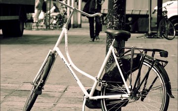улица, столб, велосипед