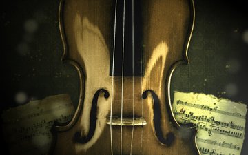 ноты, скрипка, музыка, искусство