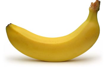 желтый, фрукты, белый фон, банан, бананы