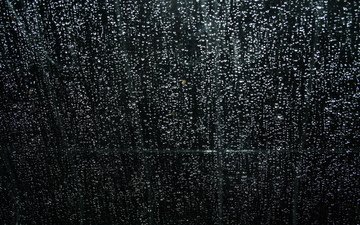 ночь, вода, капли, дождь, окно, стекло